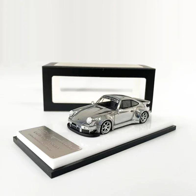 MC 1:64 Model Car RWB 930 Simulation Alloy Sport Vehicle GT Wing -Chrome Silver