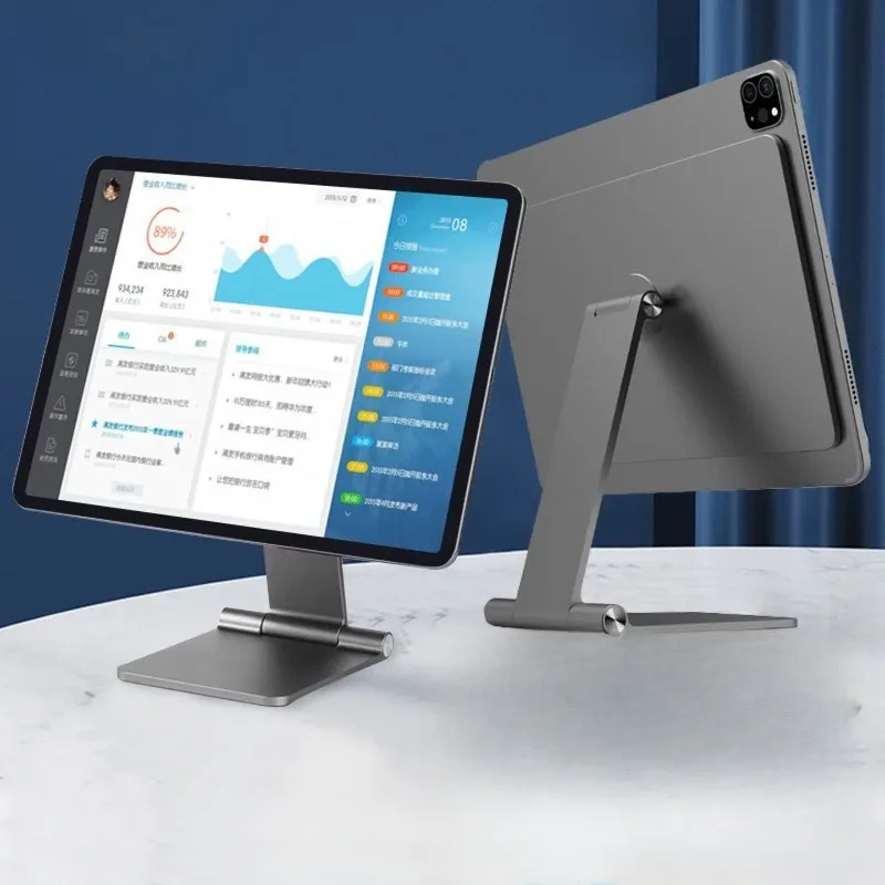 Suspension magnetic bracket is suitable for ipadpro's new 12.9-inch 11-inch aluminum alloy air tablet desktop, gray folding