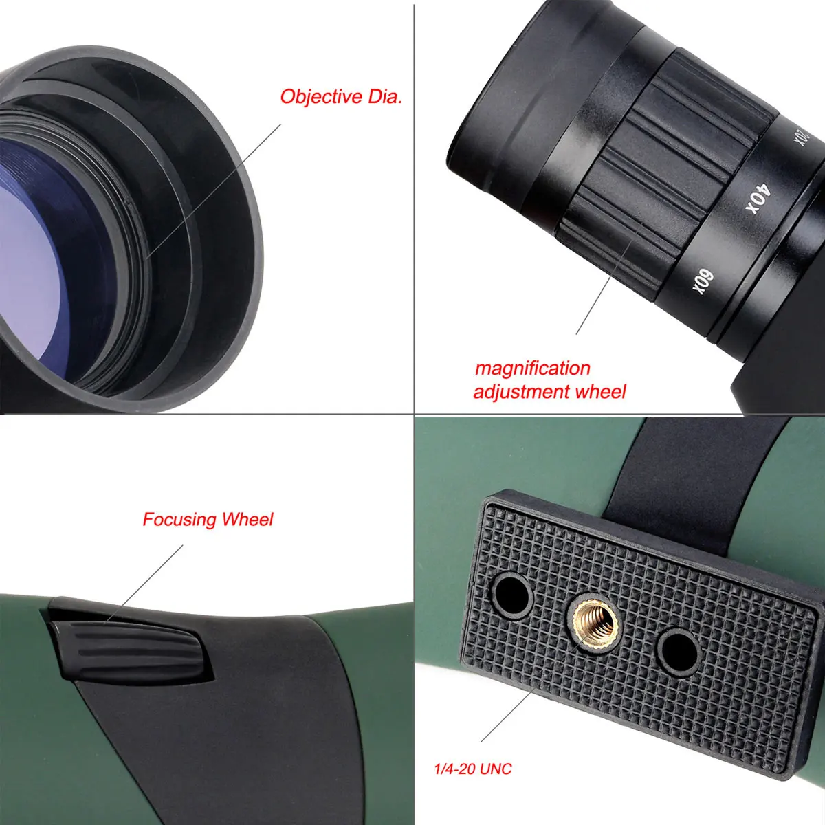 Svbony SV403 20-60x60mm High-Definition Telescope with Tripod IPX4 Waterproof for Bird Watching Target Shooting And Camping