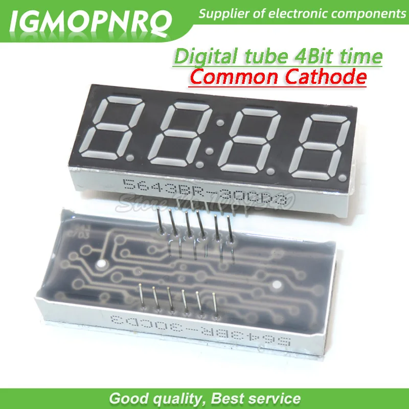 5pcs Digital tube segment common Cathode AS Red 4 Bit time digital Tube 0.56 inch 12 needles Red Display LED HS420561K-C30