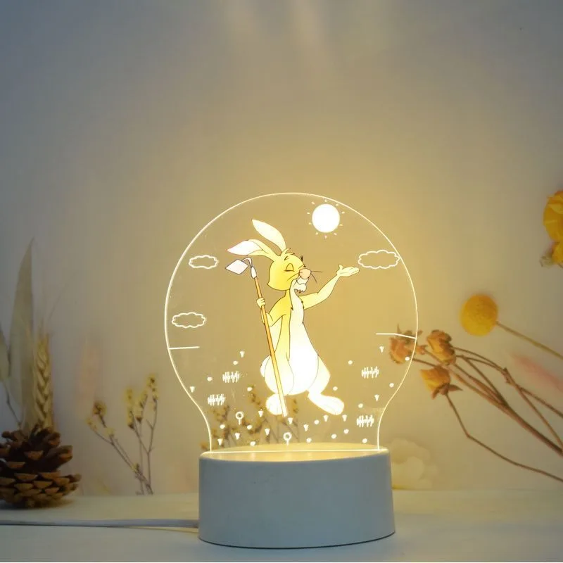 Winnie the Pooh animation peripheral cartoon 3D table lamp LED night light bedroom decoration lamp children's Christmas gift