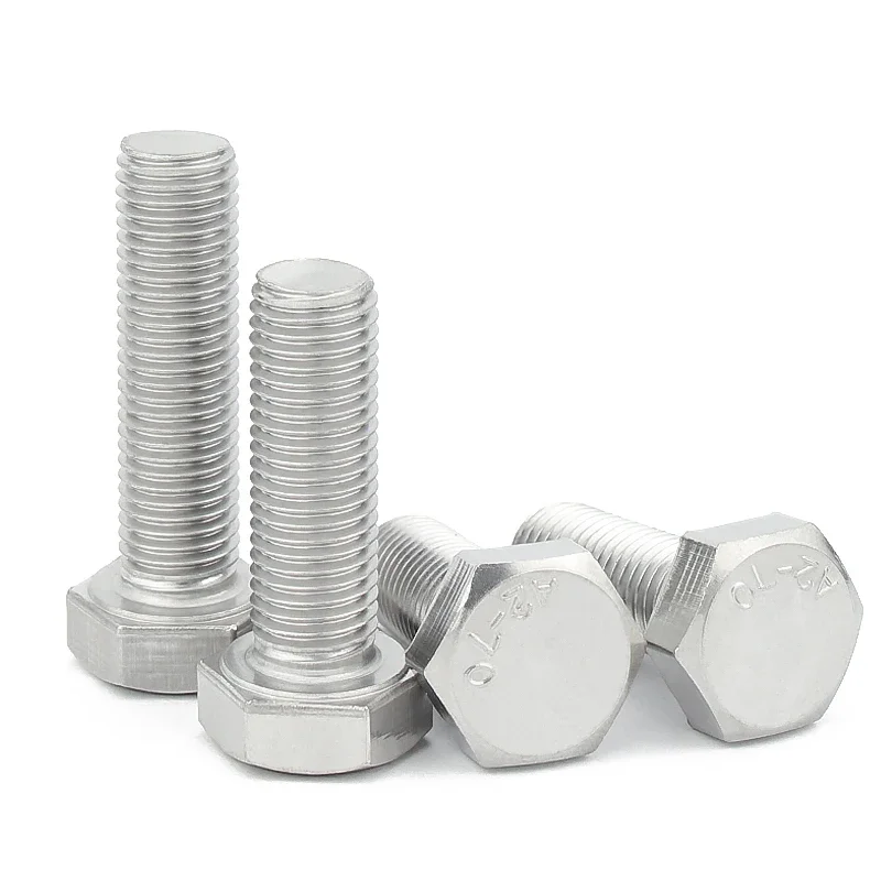 파인 스레드 외부 육각 헤드 나사, 304 스테인리스 스틸, DIN933 육각 블롯, M6, M8, M10, M12, M14, M16 피치, 0.75, 1.0, 1.25, 1.5mm
