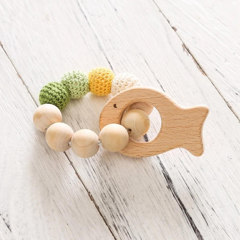 Special Wood Beech Bracelet  Baby Toys  Baby Wooden Bracelet  1Set Baby Toy  Crochet Care Bracelet  Baby Education Toy Baby gift