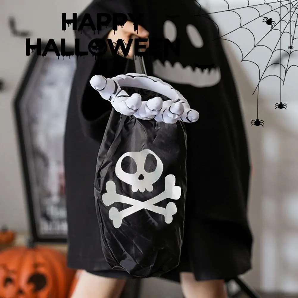 Bolsa de dulces de gran capacidad en forma de Palma de Halloween, bolsa de almacenamiento de dulces reutilizable, soporte de truco o trato para niños, creativo para Halloween