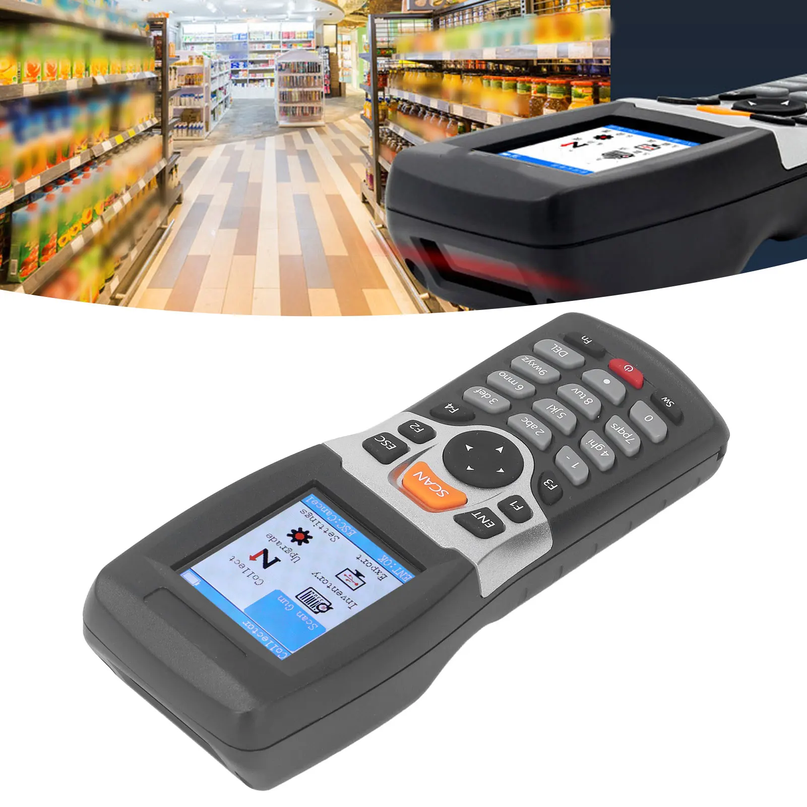 

Bar Inventory Scanner Wireless Barcode Scanner 1D 2.4GHZ 2.2 Inch Color Screen Portable Inventory Scanner
