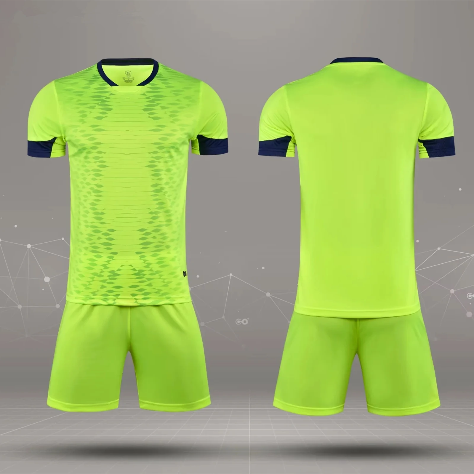 Mens Women Kids Soccer Set Short Sleeve Football Jerseys Uniforms Shirts Shorts Team Training Sport Kit Clothing Suit Breathable