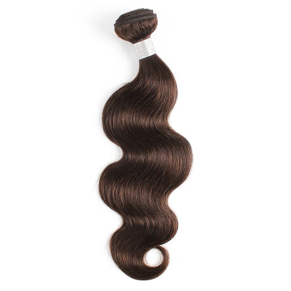 Color #2 Darkest Brown 4 Bundles Body Wave Remy Indian Human Hair Extension 400g/Lot Thick Ends Wefts