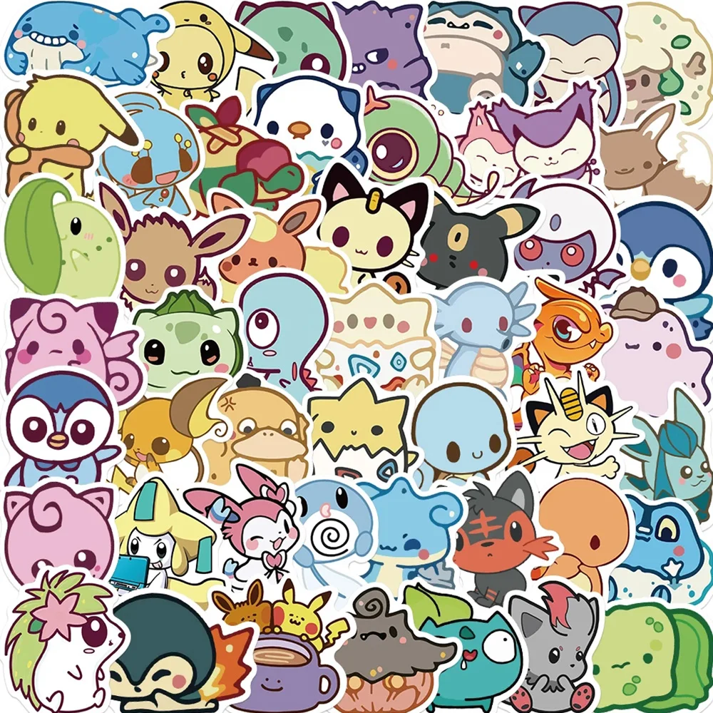 10/30/50pcs Kawaii Pokemon Anime Pikachu Bulbasaur Stickers Cartoon Kids Sticker Toys Phone Diary Suitcase Cute Graffiti Decals