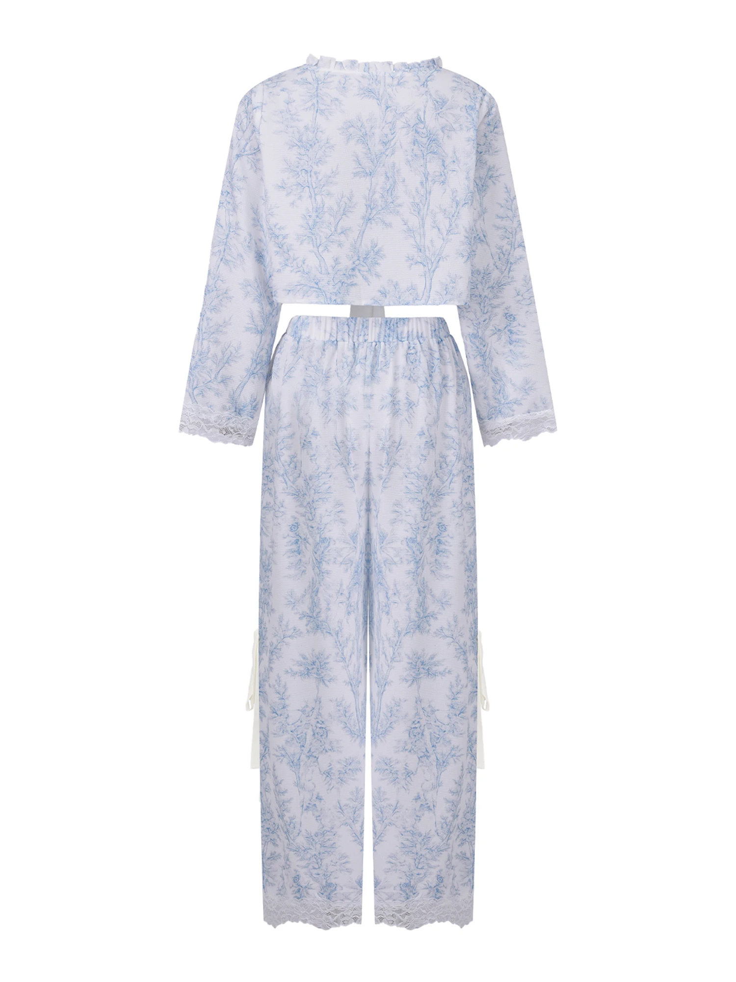 

Women s Cozy Two Piece Pajama Set with Long Sleeve Top and Elastic Waist Pants for Comfortable Lounging