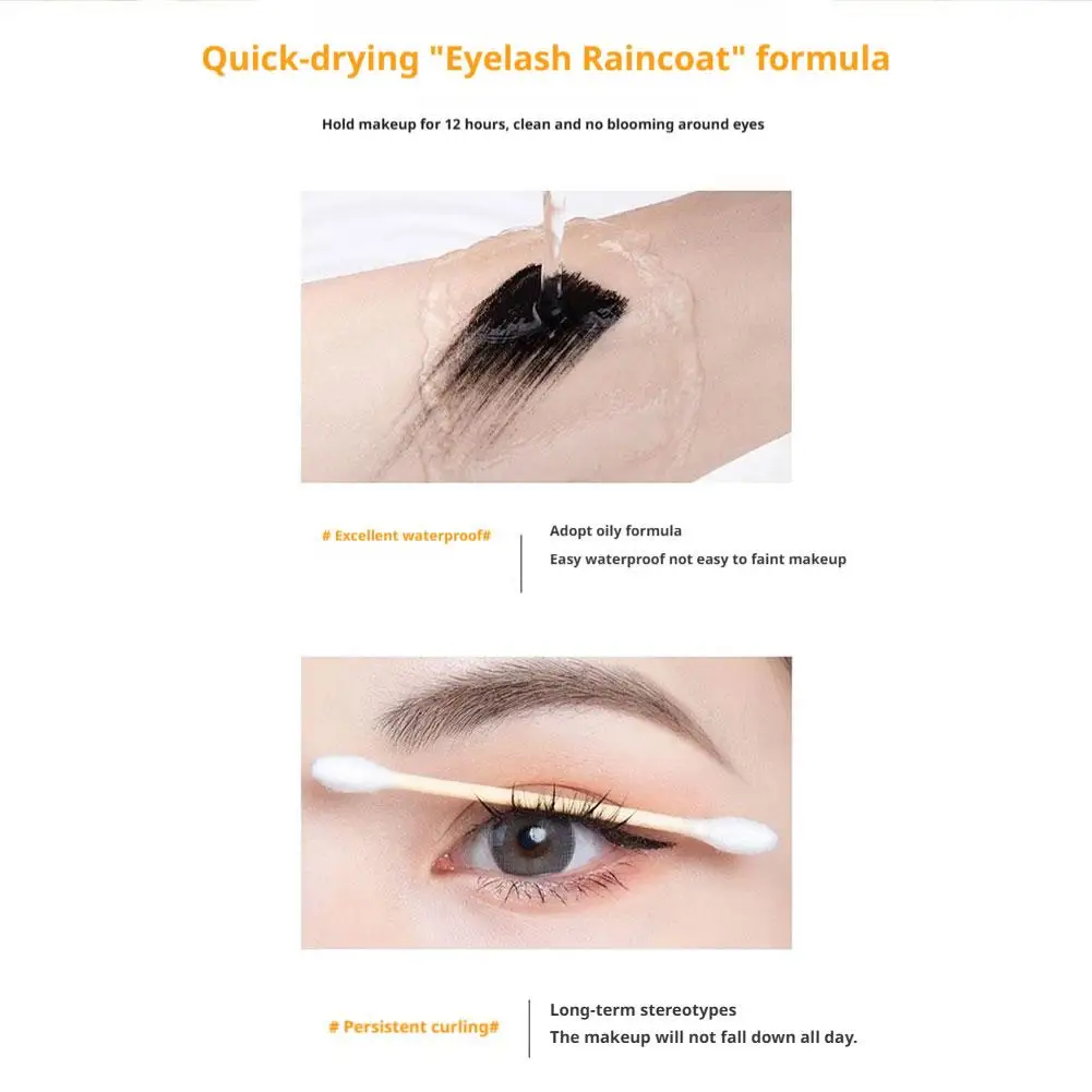 Langlebige, wasserfeste, wischfeste Wimperntusche, lange, geschwungene Wimpern, klumpenfrei, leicht zu entfernende Wimperntusche, sanfte Nn-irritierende Wimperntusche