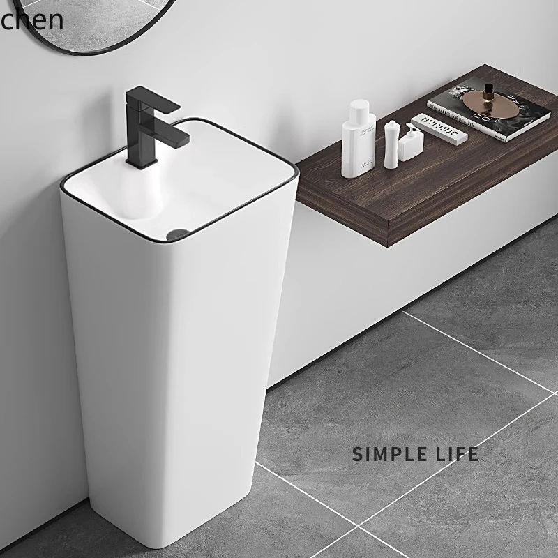 HT simple column basin floor-to-ceiling washbasin Phnom Penh integrated art basin washbasin one-piece ceramic