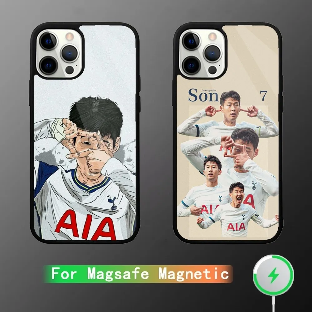 Korea Son H-Heung-mins Football Phone Case For iPhone 15,14,13,12,11,Plus,Pro,Max Mini Magsafe Magnetic Wireless Charging