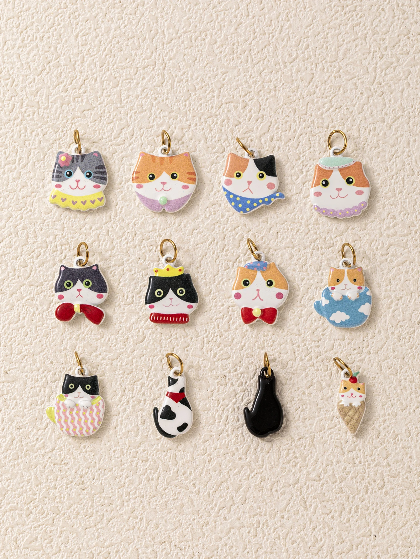 316 Edelstahl Wasserdicht Farbbeständig Modische Tier-Serie Katze DIY Anhänger Charms für Schmuck – Detail 3