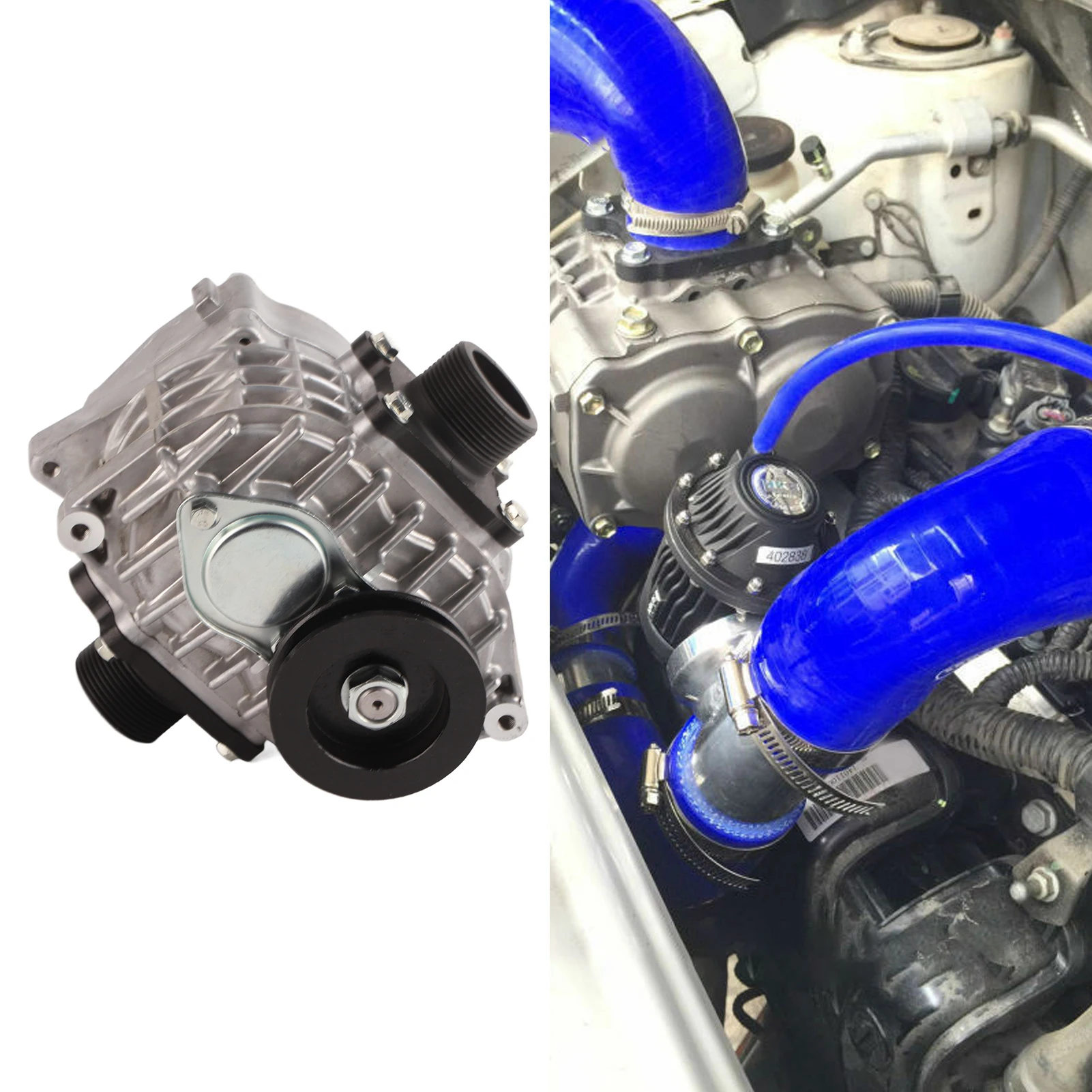 Universal Supercharger Compressor AMR500 LCD HC NOXJ Reduction with V Pulley for 2.0 and Below Displacement