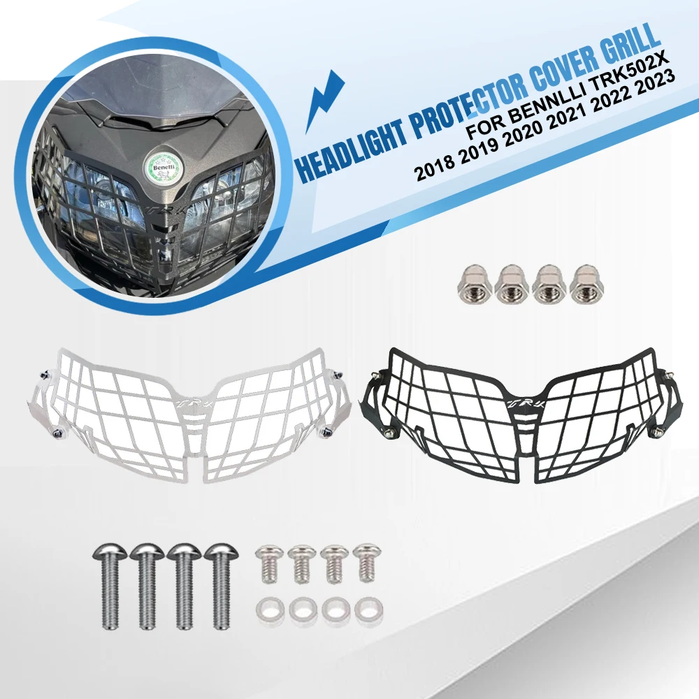 

Motorcycle Headlight Protector Cover Grill For Bennlli TRK502X 2018 2019 2020 2021 2022 2023 Headlight Lens Protector TRK 502