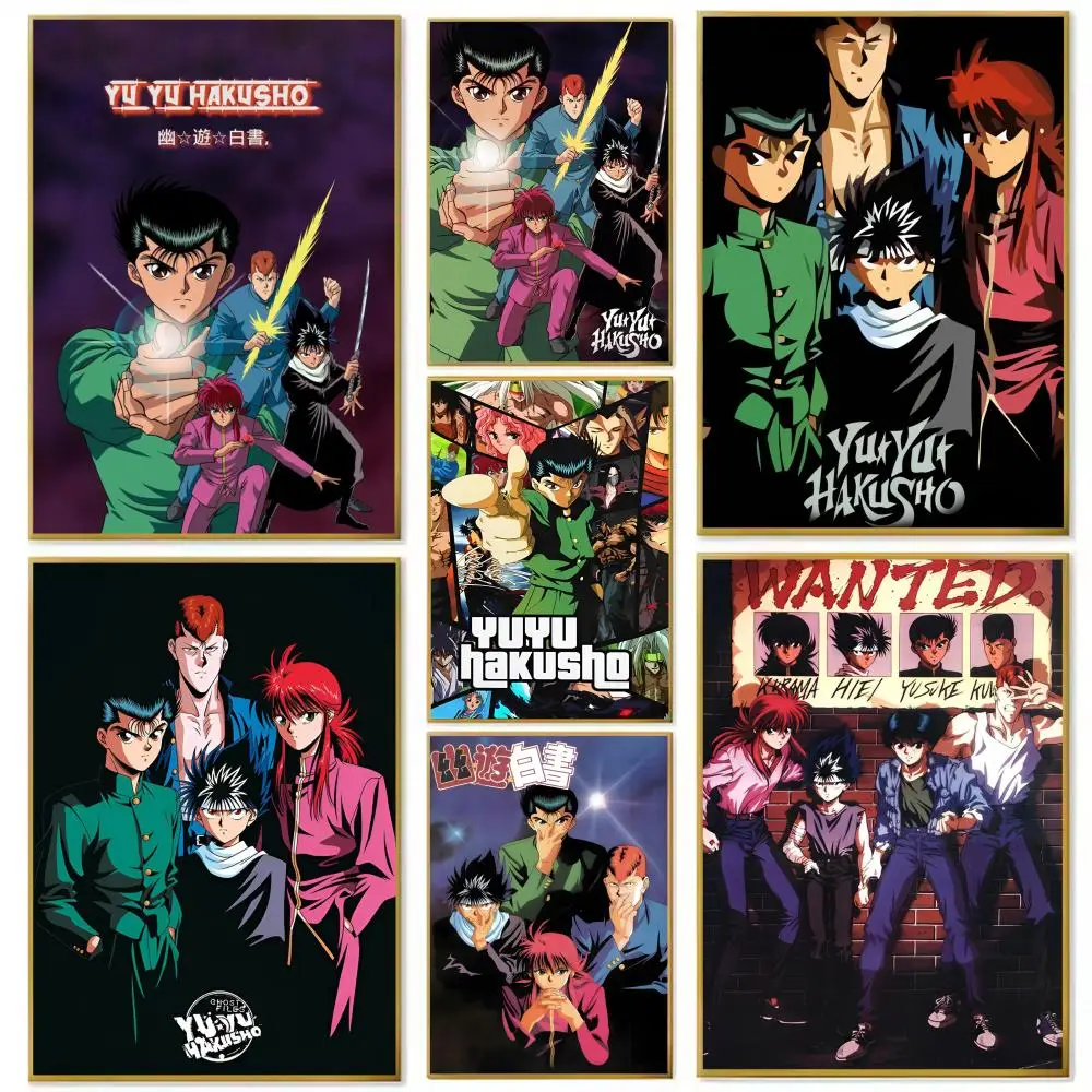 ملصق أنيمي YuYu H-Hakusho ملصق مثالي ذاتي اللصق جدار فني مصمم لمساحات تناول الطعام في المكتب المنزلي