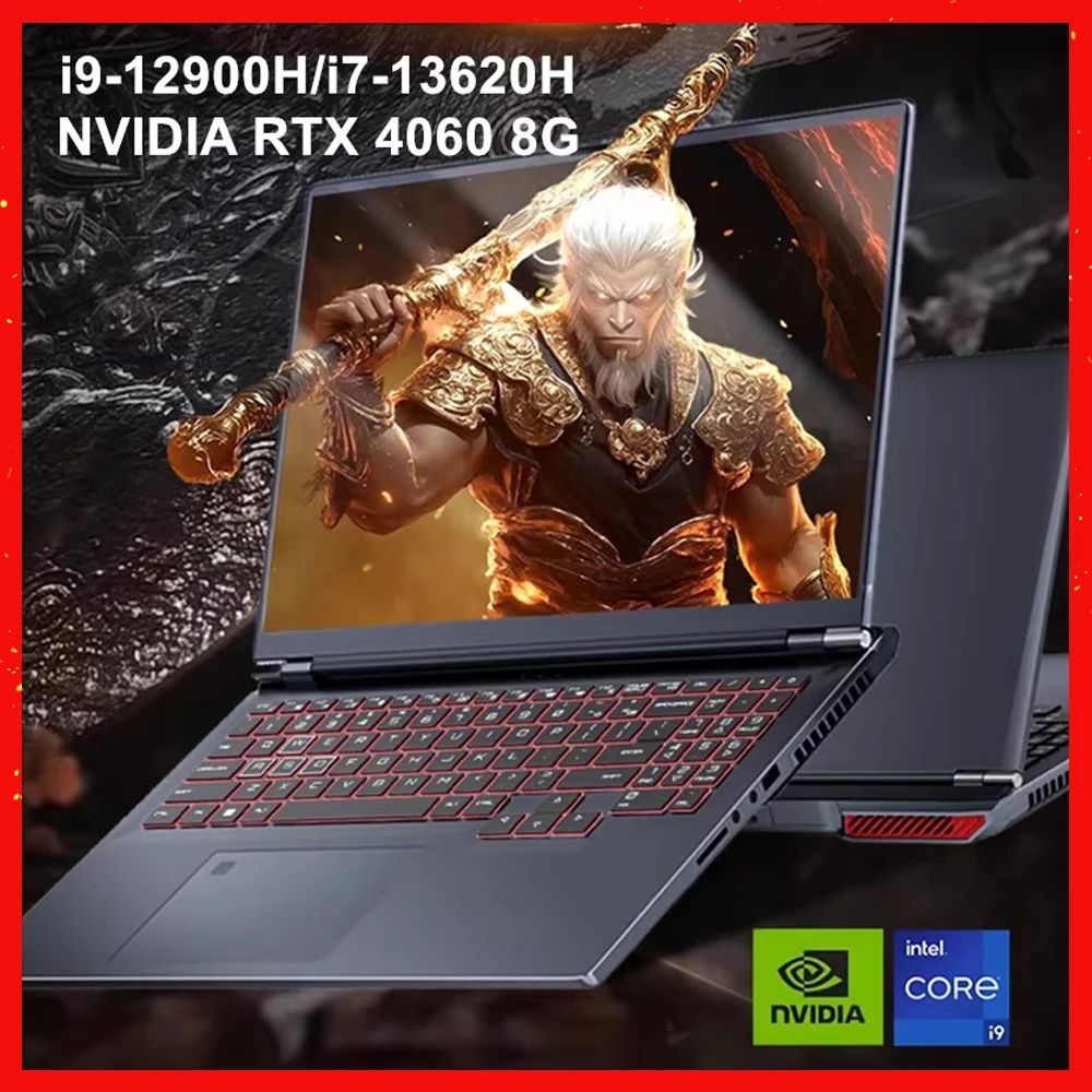 

16 Inch Gaming Laptop Intel i9 12900H i7 13620H NVIDIA RTX 4060 8G 165Hz IPS Screen Windows 11 Notebook Gamer PC Computer WiFi6