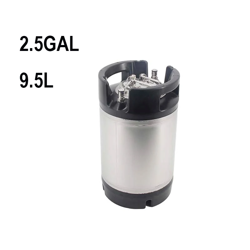 

Ball Lock Cornelius (Corny) Beer Keg Brand New 9.5 L(2.5 US Gallon ) Stainless Steel 304 Rubber Top & Bottom Max Pressure 130psi