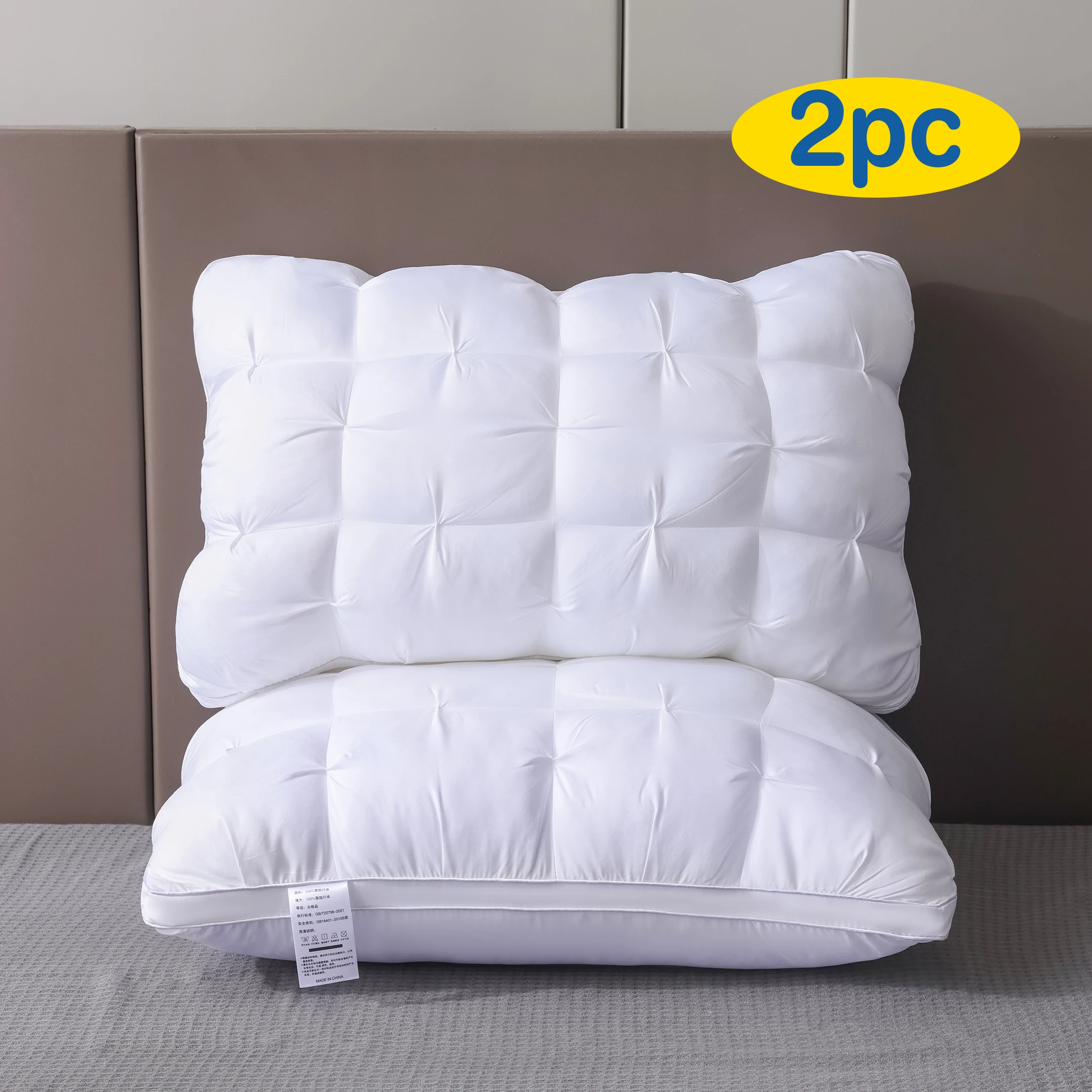 

Set of 2 Plush Luxury Pillows, Measuring 20X30 Inches, Designed for Deep Sleep And Neck Support. Suitable for All Seasons