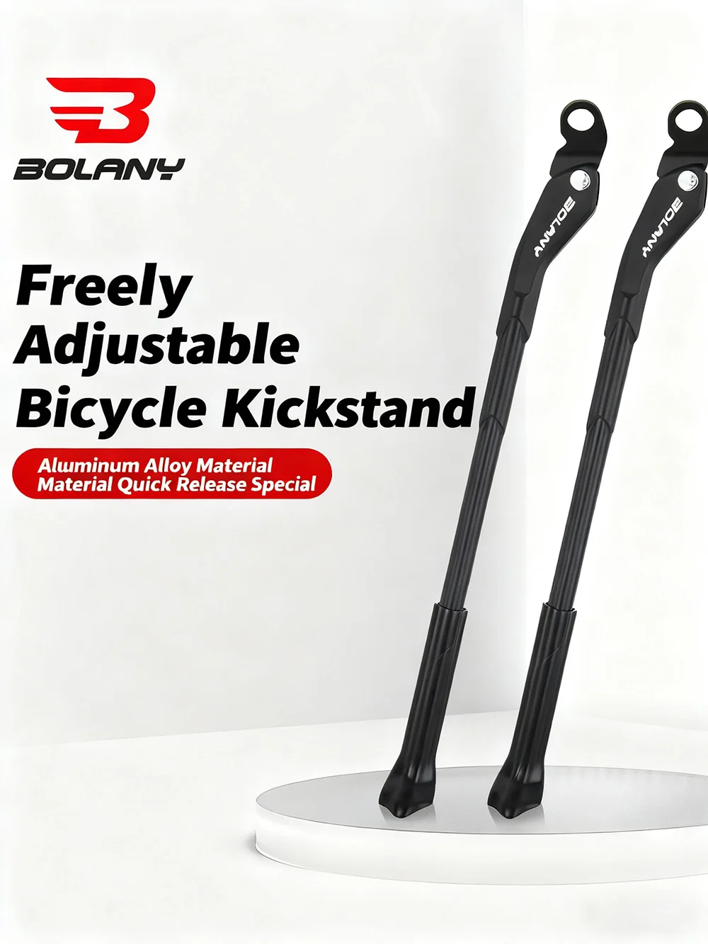 

BOLANY Bike Kickstand - Quick Release Aluminum Alloy Side Stand, Suitable for Mountain/Road Bikes, Cycling Parking Accessory