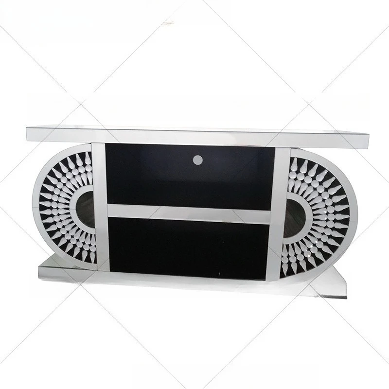 Mirror TV cabinet, crystal decorative audio-visual cabinet, glass furniture creative entrance cabinet