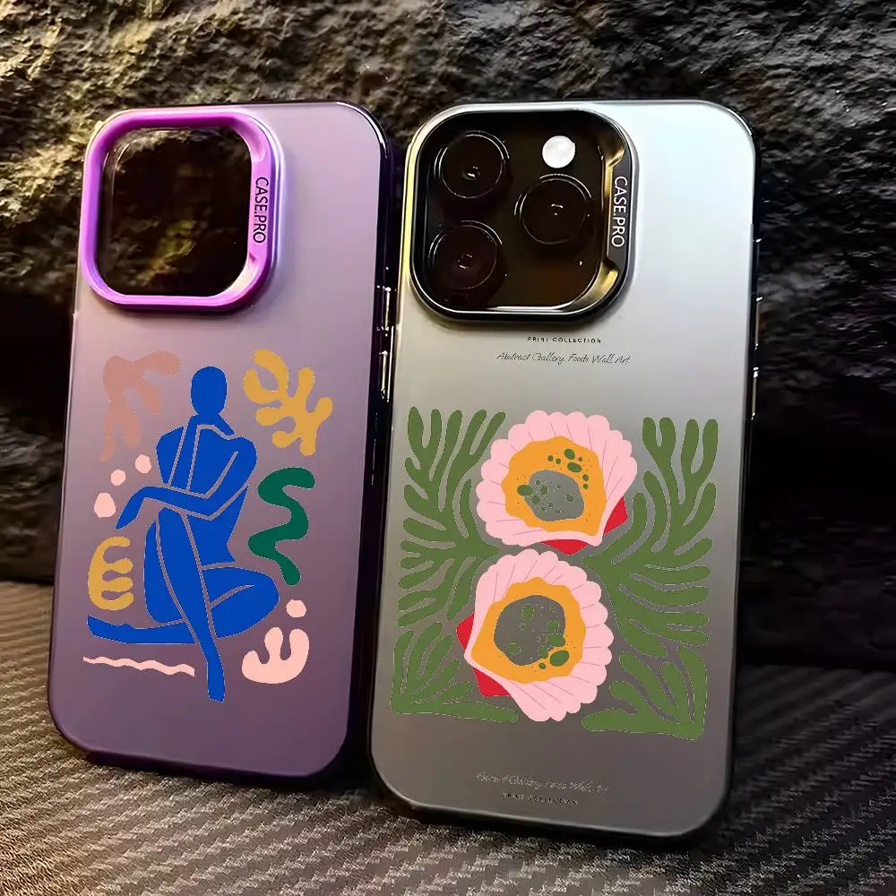 

Abstract B-Boho Floral Art Phone Case For iPhone 16 15 14 13 12 11 Pro Max Plus – Colorful Gradient Soft TPU Back Cover