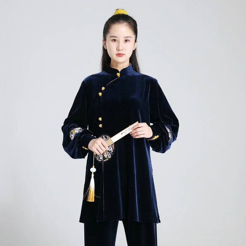 Autumn And Winter Velvet Tai Chi Clothes Women Wushu Clothes Kung Fu Competition Clothes Martial Art Uniform Wrinkle Free 2022