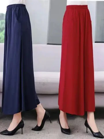 Casual Wide Leg Pants for Middle-Aged Mothers Summer New Sle Loose Fit High Waist Korean Sle Commute Wind Women's Outerwear
