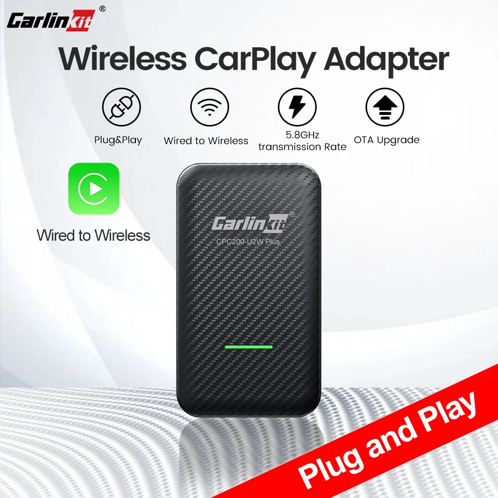 Carlinkit Carplay Wireless Adapter U2W Car Play Box Bluetooth Wifi Auto Connect for Original Car Multimedia Wired to Wireless