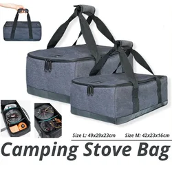 Outdoor Camping Gas Tank Storage Bag Large Capacity Travel Tableware Bags Gas Canister Picnic Cookware Utensils Kit Organizer