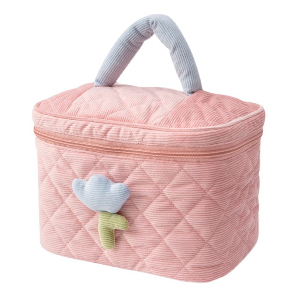 Large Capacity Corduroy High Appearance Level Women\'s Makeup Portable High-grade Cute New Toiletries Storage Bag