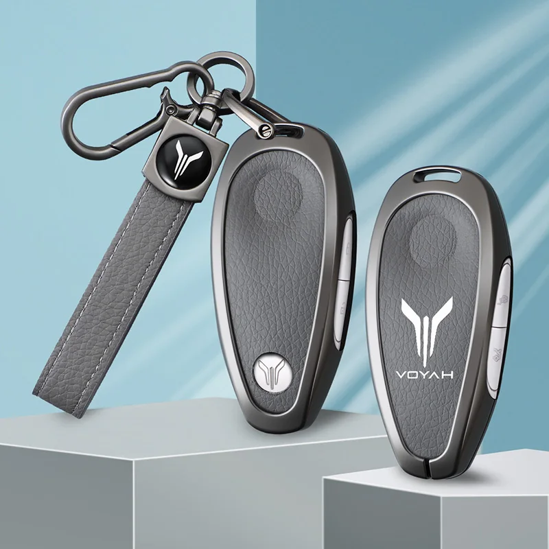 

Zinc Alloy Leather Car Key Case for Voyah Free 2021 2023 2025 2026 Keychain Remote Cover Shell Housing Holder Accessories