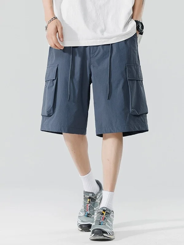 

Outdoor Functional Waterproof Men's orts Retro Multi-ket Thin Sport Casual Five-Quarter Length Workwear Sle Summer Fas...