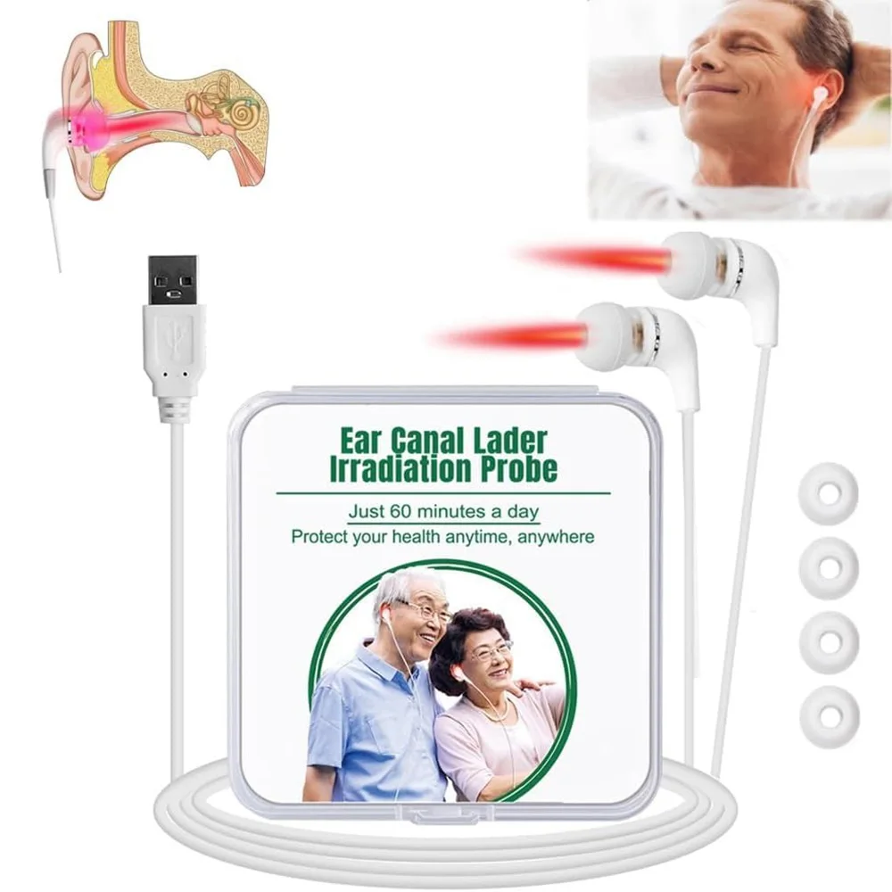 Tinnitus Ear Laser Therapy LLLT Irradiation Laser Physiotherapy Earplug Otitis Media Deafness Tinnitus Relief Device