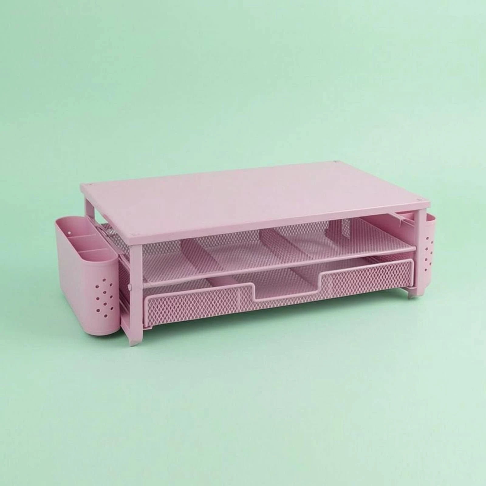 Monitor Riser with Drawer Pen Cup Desk Organizer with Drawer Desktop Monitor Riser Stable Office Storage Long-Lasting