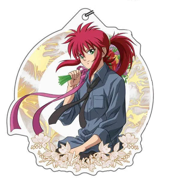 Charm Anime Fans Gifts YuYu Hakusho OrnamentsHiei Kurama Yuusuke Urameshi HD Character Acrylic Keychain Signs Decorate About 6cm