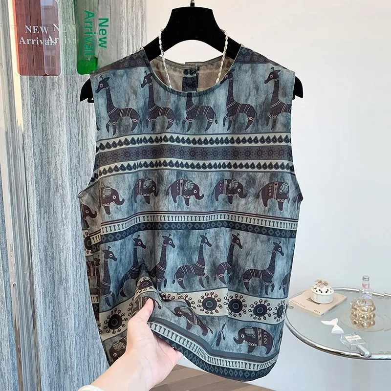 Top de verão feminino svel solto ajuste redondo ne tecido fino vintage sle botão até confortável respirável fiel irt