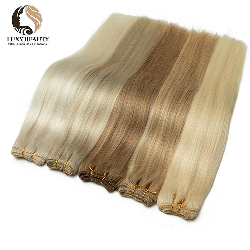 Straight Human Hair Weft Bundles Blonde Brown Human Hair Extensions 50g/Pcs 12