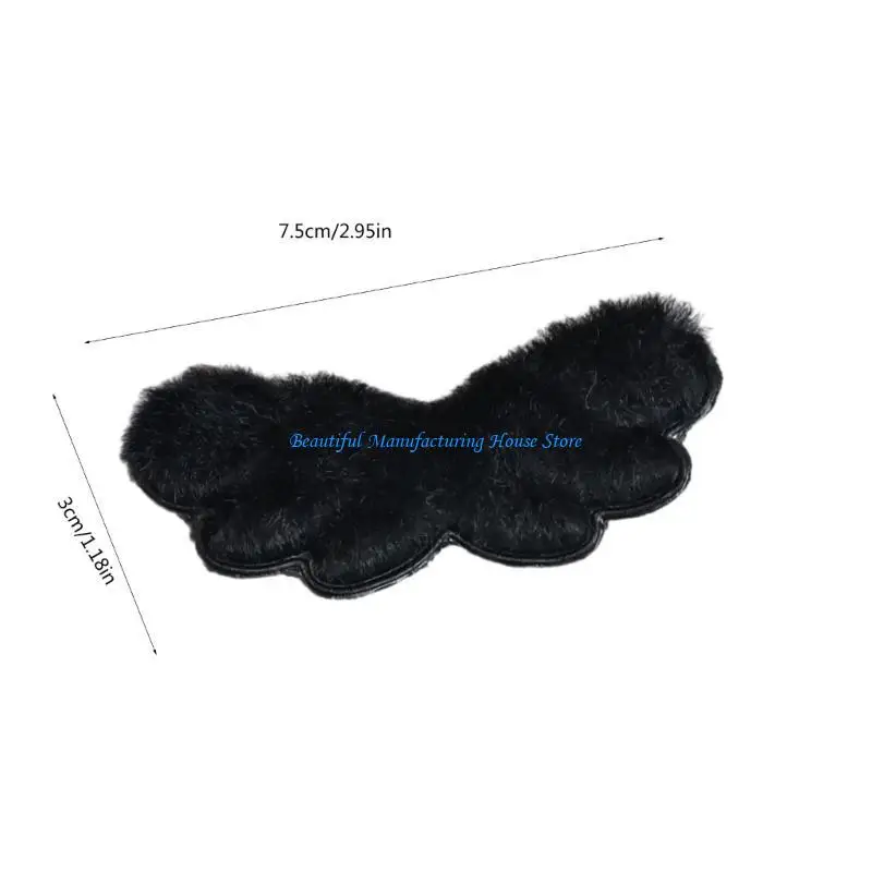 E56A Plush Wing Appliques Headbands Decors Clothing Garments Crafting Supply - Image 6