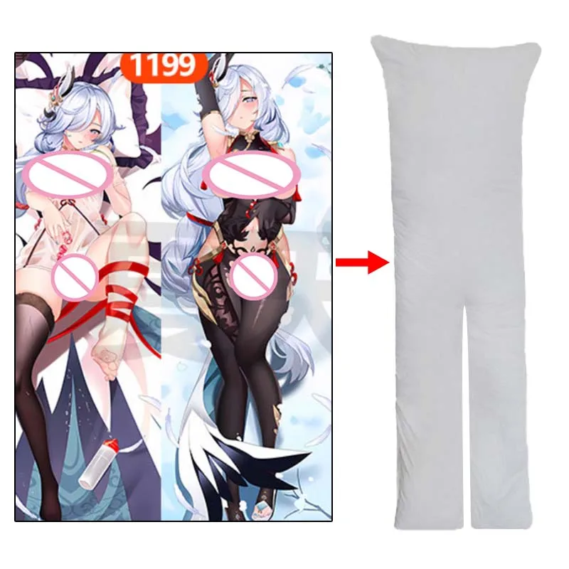 Genshin Auswirkungen Schönheit Shenhe Split Beine Dakimakura Onahole Sex Anime Kissenbezug 2WAY Waifu Shen Er Körper Kissen Cosplay Requisiten