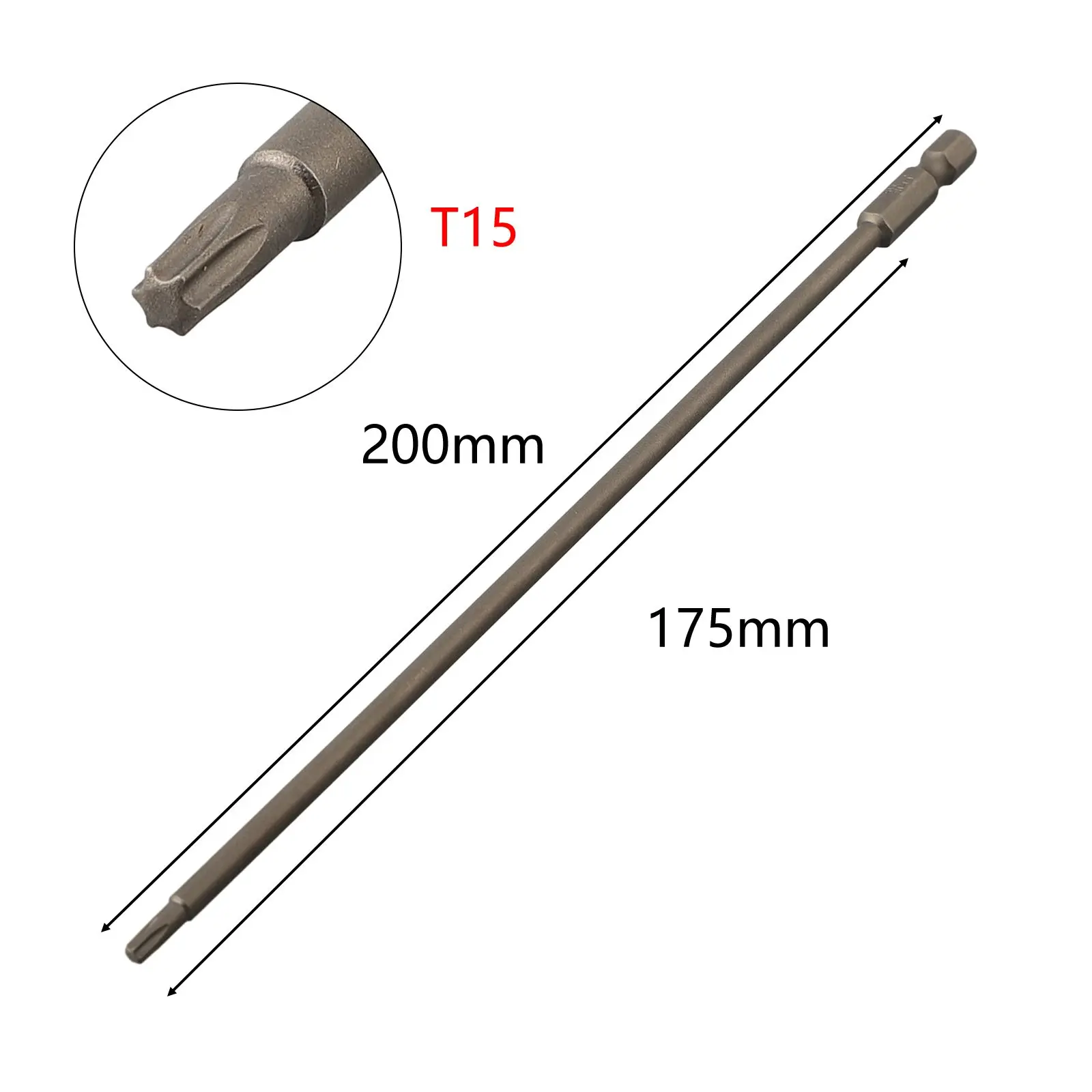 

1Pc 200mm Long T10-T30 Magnetic TorxScrewdriver Bits Electric Screwdriver Head T-10, T-15, T-20, T-25, T-27, T-30, Series