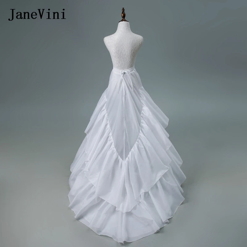 

JaneVini Bridal White A Line Crinoline Petticoat for Wedding Dress Jupon Femme Hoop Skirt Women Slips Bride Prom Dress Petticoat