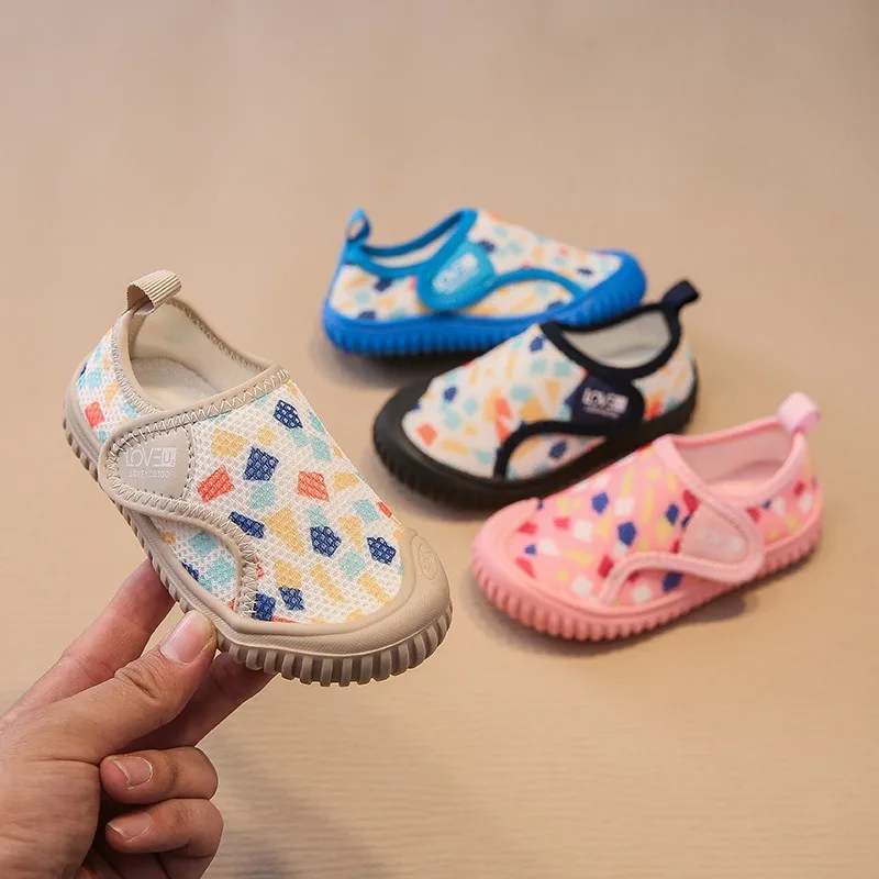 

Baby Girls Boys Shoes Plaid Children Casual Shoes Breathable Mesh Toddler Kids Sneakers Anti Slip Soft Soled Infant Shoes