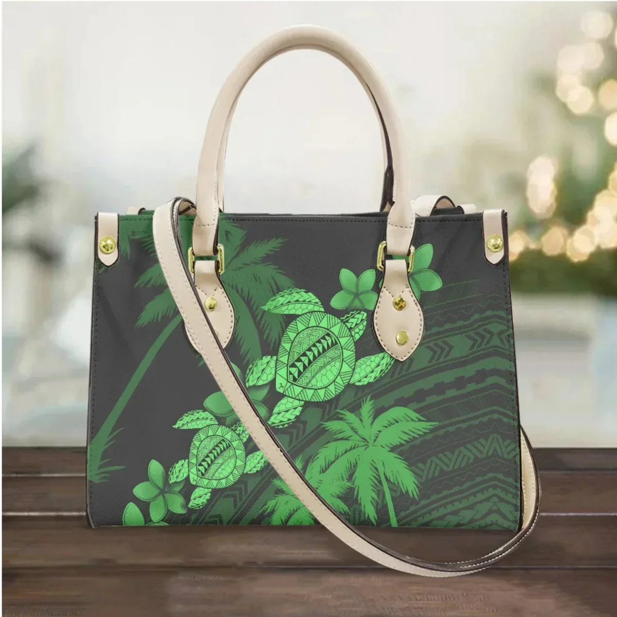 

Turtle Polynesian Palm Leaf Designer Small Messenger Bag Top Handle Vintage Girls Shoulder Bag Christmas Birthday Gift Handbags