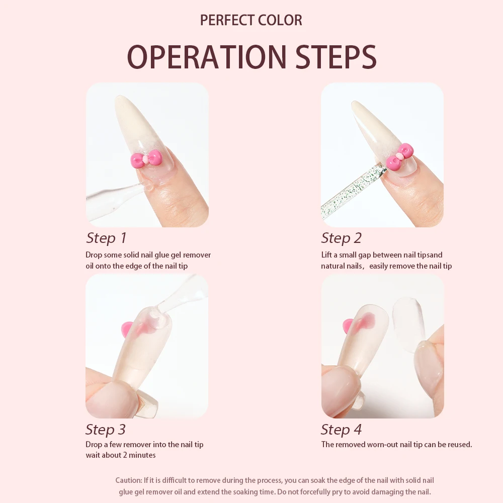 PERFECT COLOR Nail Glue Remover for Press On Nails 20ml Press On Nail Remover Easy Removal Debonder for Glue on Nail Tips