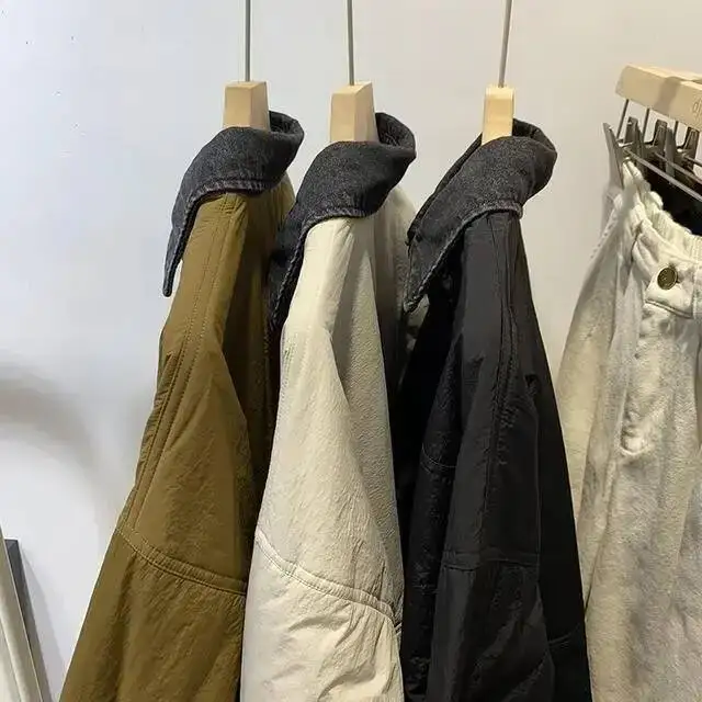 ملابس خارجية شتوية فضفاضة بأكمام طويلة وياقة مقلوبة ملابس نسائية وصلت حديثًا سترة قطنية مريحة بنمط كسول مقاس كبير #3