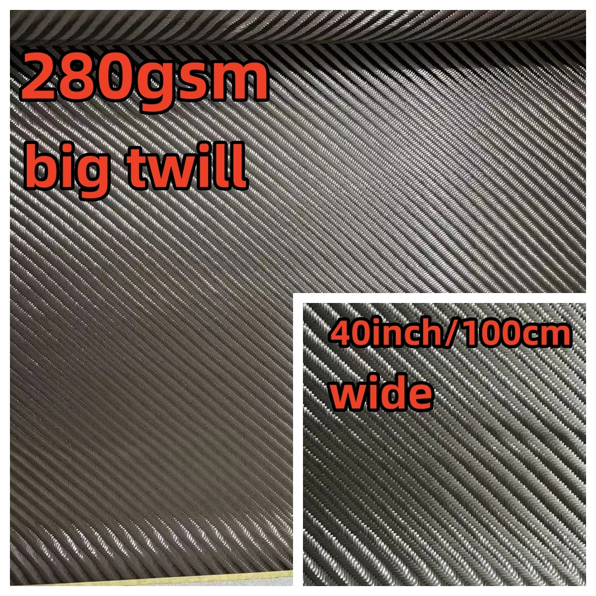 

[Grade A+】3K 280gsm 4x4 real Carbon Fiber Cloth Setting carbon fabric large twill 20"/50 x 100cm length/ piece for car Modified.