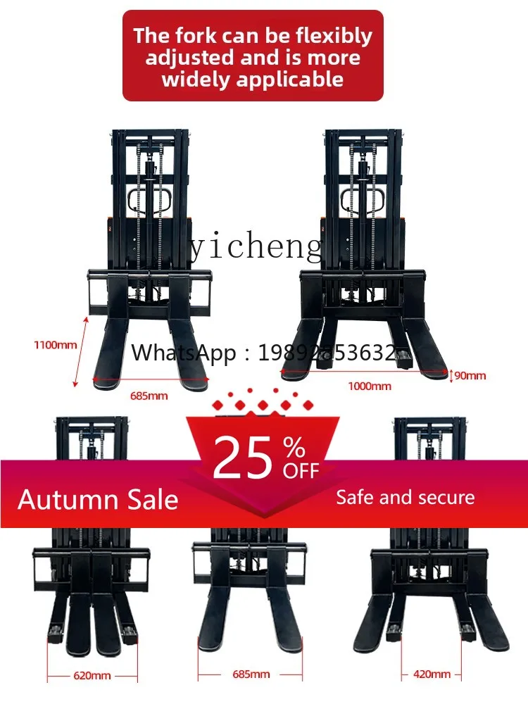

Electric Forklift Semi-Electric Pallet Truck 2 Ton Hydraulic Rechargeable Loader