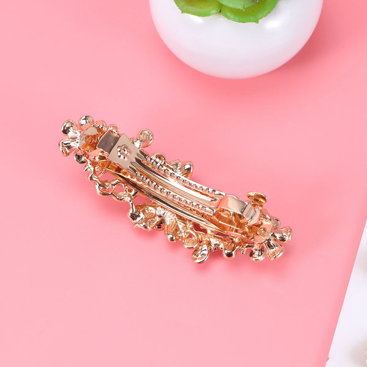 

4Pcs Rhinestone Plum Clips Flower Shape Metal Barrettes Decorative Accessories for Women Rhinestone Barrettes