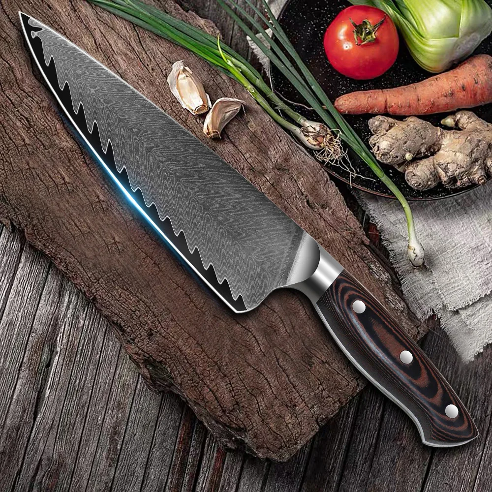 

8 Inch Chef Knife G10 Handle 67 Layers Damascus Steel VG10 Blade Slicing Cleaver Kitchen Knives For Cutting Vegetables And Meat